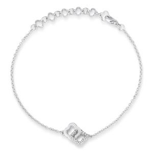 .1 Ct Rhodium Bracelet Interlocking Floral Links